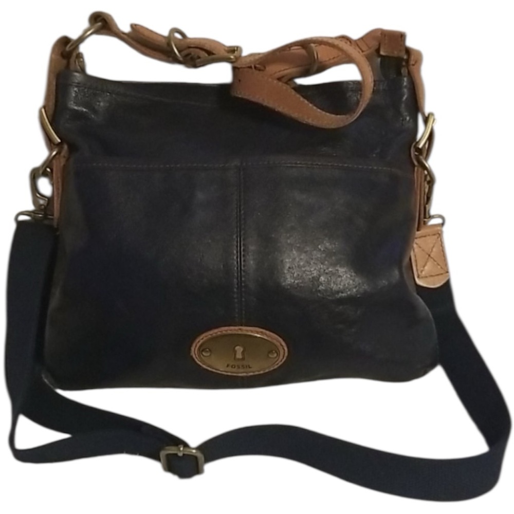Fossil Hobo Satchel Bag Rare Genuine Leather Y2K Purse